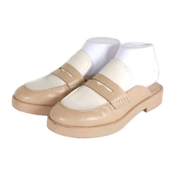 Marc Fisher Women's Burlesk US8M Natural Beige Slip On Loafer Mules Shoes - Picture 1 of 16